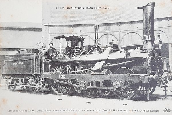 Cartolina Ferrovie - Les Locomotives Francaises Nord - Machine n …