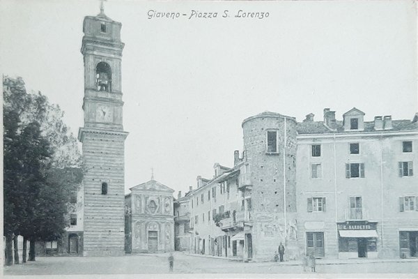 Cartolina Giaveno - Piazza S. Lorenzo - 1930