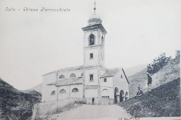 Cartolina Oulx - Chiesa Parrocchiale - 1925
