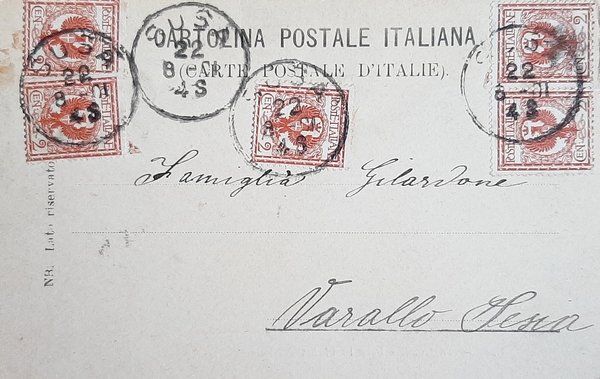 Cartolina Susa - Ponte sulla Dora in Piazza del Sole …