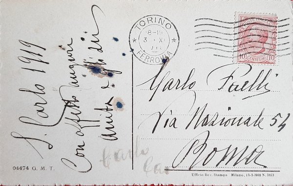 Cartolina Torino - Stazione di Porta Susa - 1913