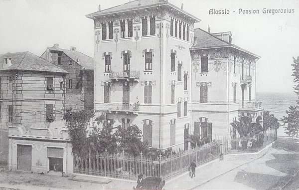 Cartolina Alassio - Pensione Gregorovius - 1918