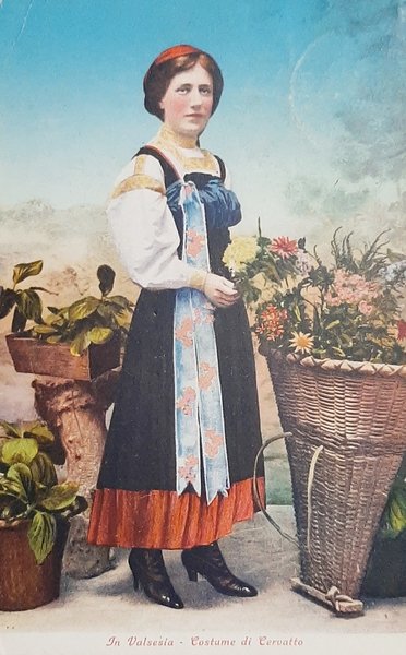 Cartolina In Valsesia - Costume di Cervatto - 1926