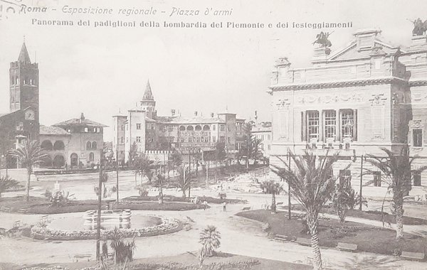 Cartolina Roma - Esposizione regionale - Piazza d' armi - …