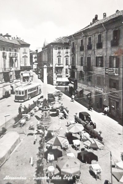 Cartolina Alessandria - Piazzetta della Lega - 1971