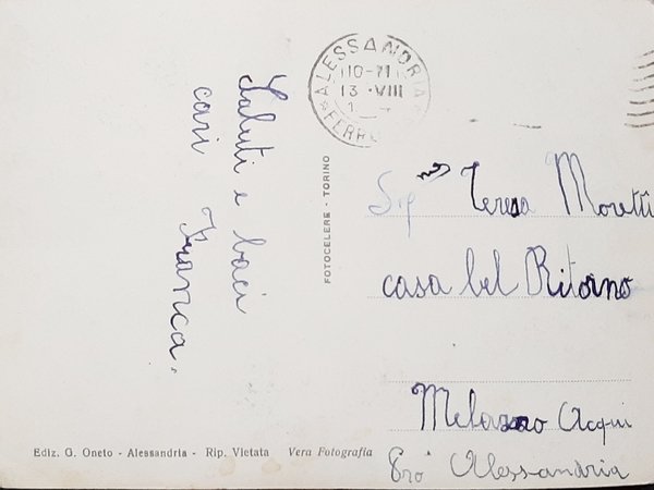 Cartolina Alessandria - Piazzetta della Lega - 1971