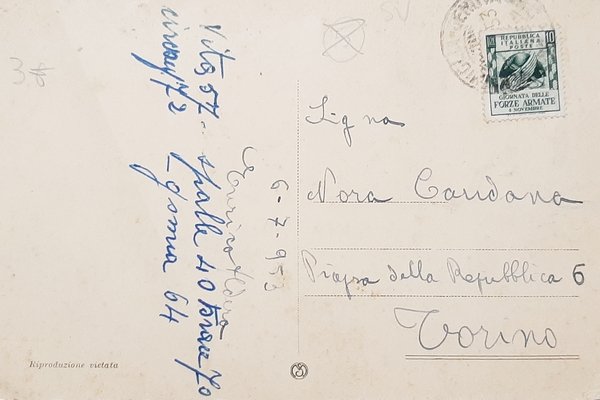 Cartolina Albenga - Piazza IV Novembre - 1953