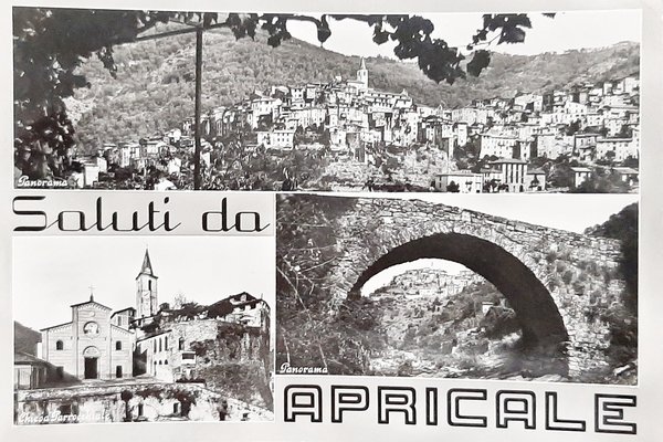 Cartolina Saluti da Apricale - Panorama - Chiesa Parrocchiale - …