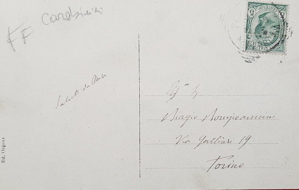 Cartolina Oulx - Viale della stazione e Caserma R. R. …