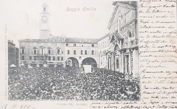 Cartolina Reggio Emilia - Piazza Del Duomo - 1900