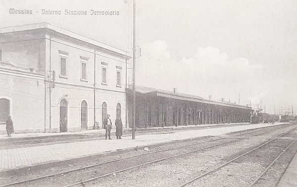 Cartolina Messina - Interno Stazione Ferroviaria - 1921