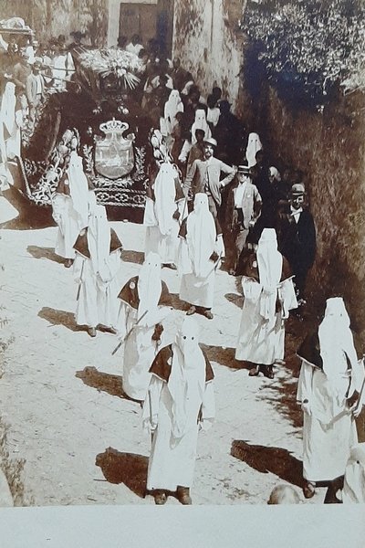 Cartolina Processione Incappucciati - 1906