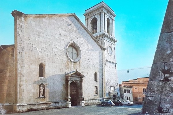 Cartolina Norcia - Cattedrale - Facciata - Campanile - 1977