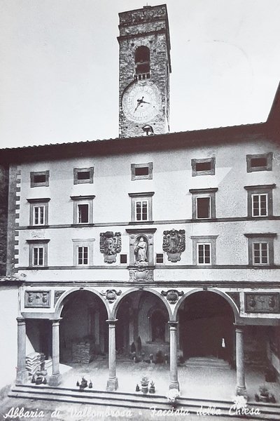 Cartolina Abbazia di Vallombrosa - Fronte della Chiesa - 1956