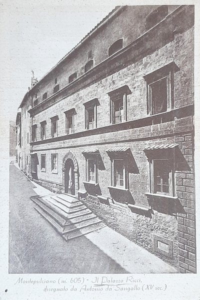 Cartolina Montepulciano - Il Palazzo Ricci - 1940