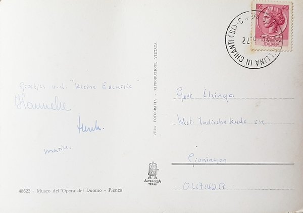 Cartolina Pienza - Piazza Pio II - 1972 | Immagine Gallery 2