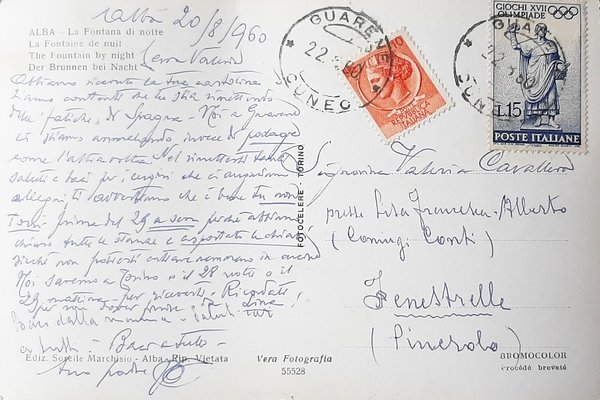 Cartolina Alba - La Fontana di notte - 1960 | Immagine Gallery 2