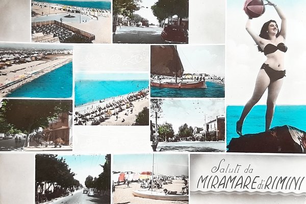 Cartolina Saluti da Miramare di Rimini - 1954 | Immagine principale