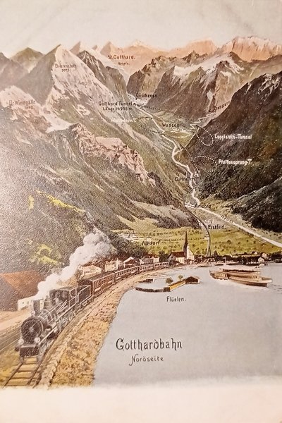 Cartolina - Svizzera - Gotthardbahn - Nordseite - 1900 ca.