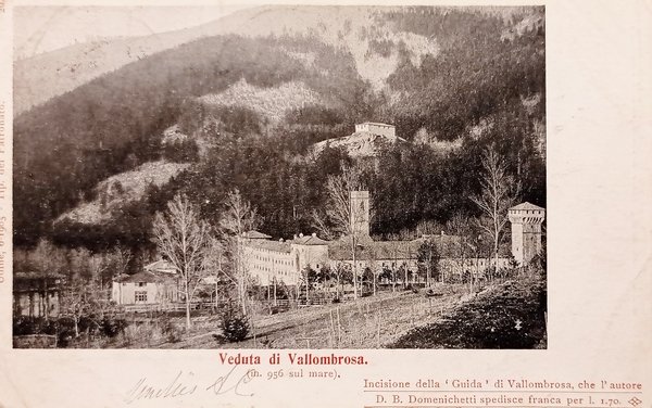 Cartolina - Veduta di Vallombrosa - 1905
