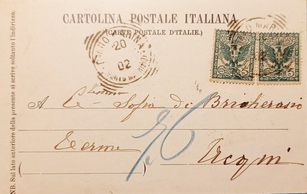 Cartolina Ospedaletti Riviera di Genova - Ville Belvedere Maria e …