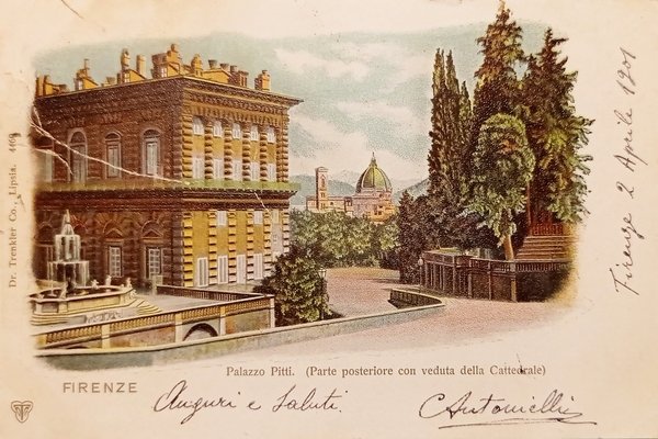 Cartolina - Firenze - Palazzo Pitti - Parte posteriore - …