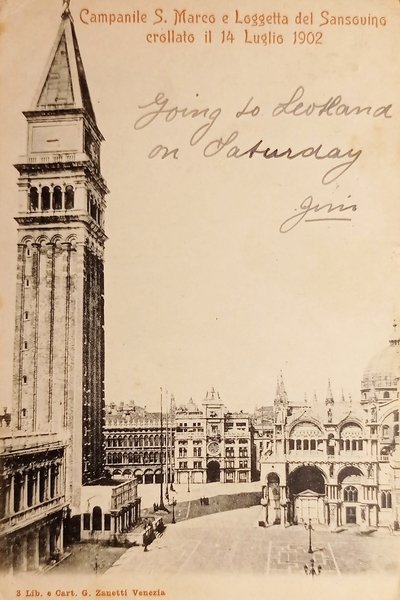 Cartolina Campanile S. Marco e Loggetta Sansovino crollato 14 Lugl. …