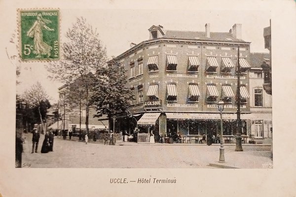 Cartolina - Uccle - Belgio - Hotel Terminus - 1900 …