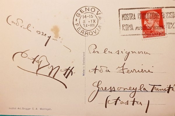 Cartolina - Genova - Savoy - Hotel Nervi - 1934