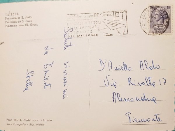 Cartolina - Trieste - Panorama da S. Giusto - 1963