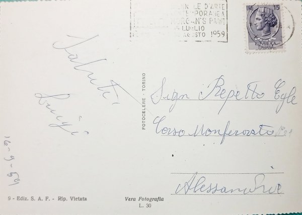 Cartolina - Rimini - Panorama della spiaggia da Piazza Tripoli …