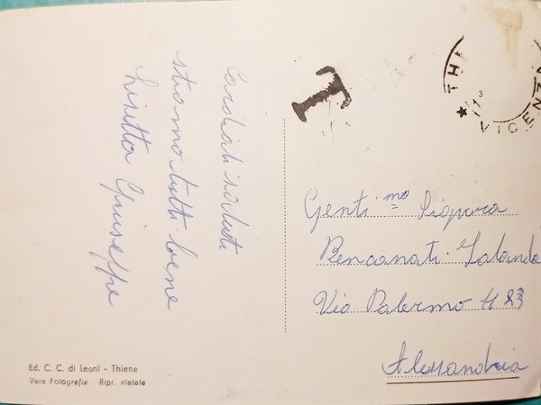 Cartolina - Thiene - Panorama della Torre Civica - 1950 …