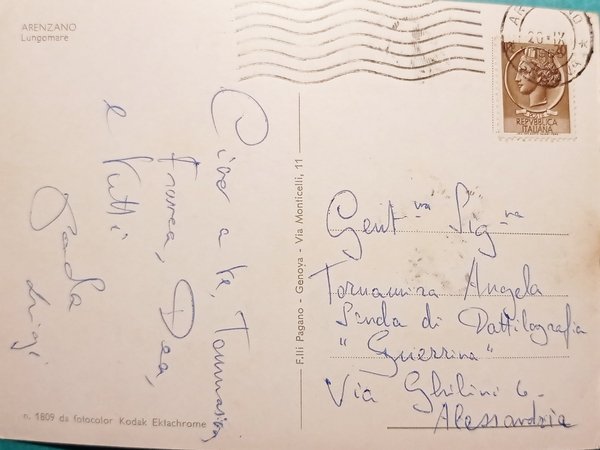 Cartolina - Arenzano - Lungomare - 1965