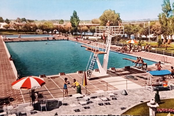 Cartolina - Alessandria - Piscina Comunale - 1956
