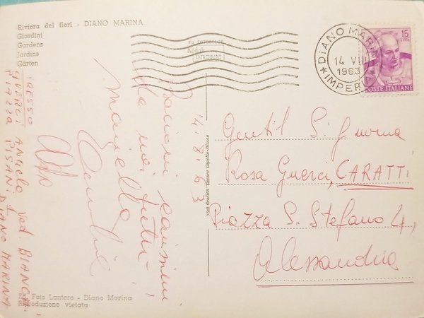 Cartolina - Riviera dei Fiori - Diano Marina - Giardini …