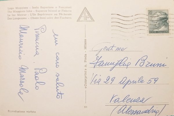 Cartolina - Lago Maggiore - Isola Superiore o Pescatori - …