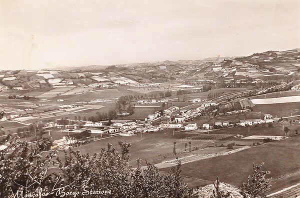 Cartolina - Moncalvo - Borgo stazione - 1954