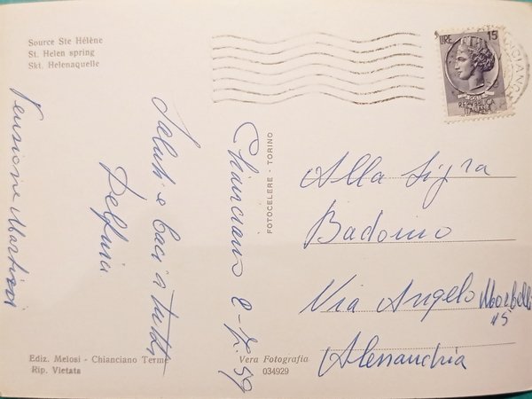 Cartolina - Francia - Source Sainte-Hélène - 1959