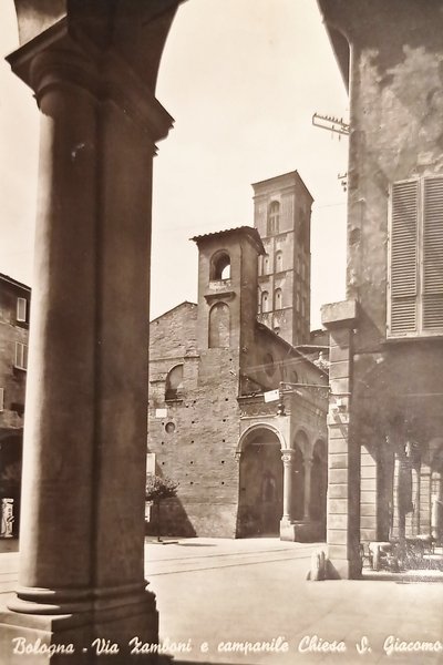 Cartolina - Bologna - Via Zamboni e campanile Chiesa S. …