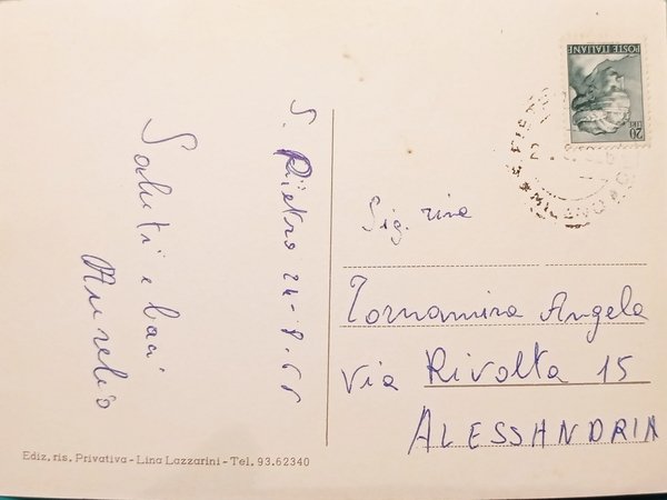 Cartolina - San Pietro all'Olmo - Piazza e Monumento - …