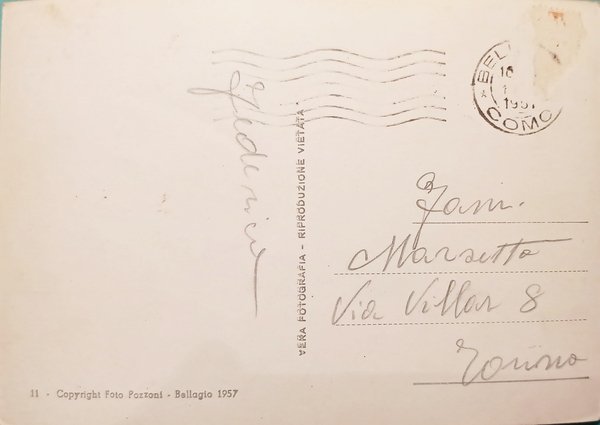 Cartolina - Lago di Como - Bolvedro - 1957