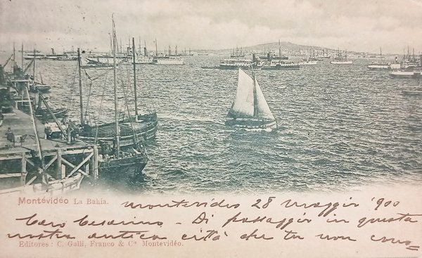 Cartolina - Uruguay - Montevideo - La Bahia - 1900