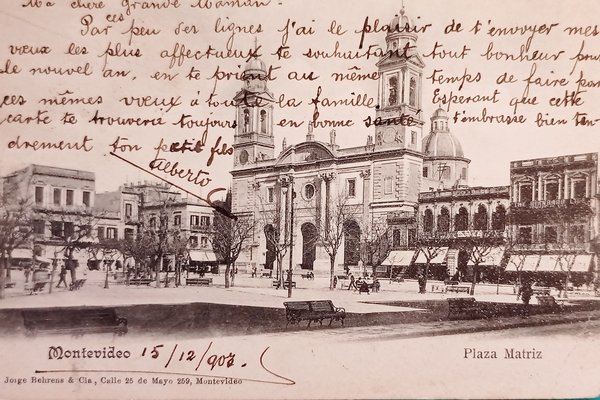 Cartolina - Uruguay - Montevideo - Plaza Matriz - 1903