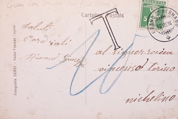 Cartolina - Svizzera - Grou den Bernardo - 1914