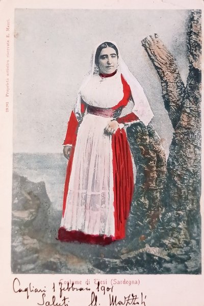 Cartolina - Costumi di Thiesi ( Sardegna ) - 1901