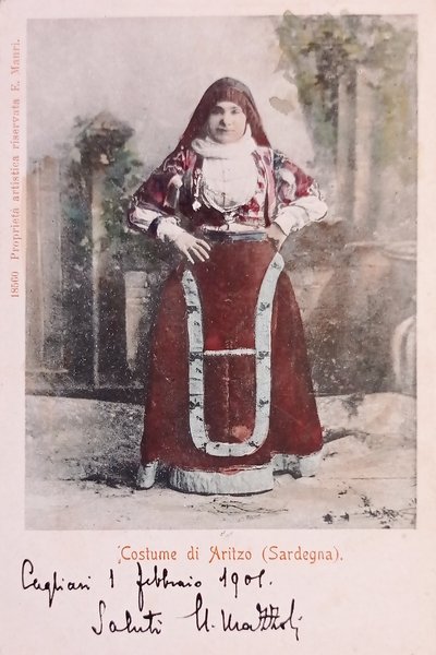 Cartolina - Costume di Aritzo ( Sardegna ) - 1901
