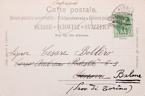 Cartolina - Svizzera - Airolo - Stalvedro Brucke - 1908
