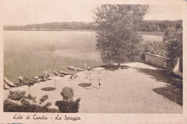 Cartolina - Lido di Candia - La Spiaggia - 1943