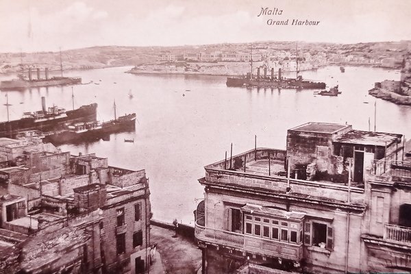 Cartolina - Malta - Grand Harbour - 1900 ca.