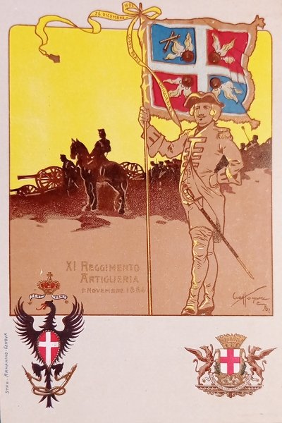Cartolina - Militare - XI Reggimento Artiglieria - 1900 ca.